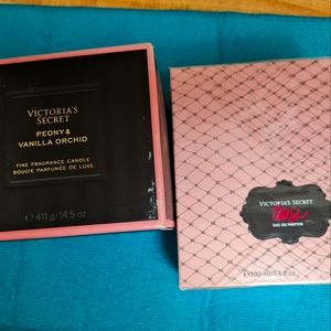 Victoria's Secret Bundle, Large Tease Perfume & Large Vanilla & Peony Candle.